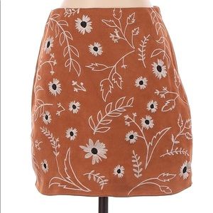 MVM Miami embroidered suede skirt